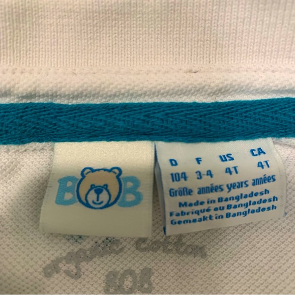 Toddler Polo Shirts 3T in White and Blue with Button Closure - Picture 9 of 11